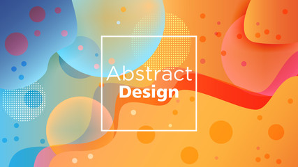 Abstract colorful geometric vector background. Liquid gradient shape with halftone and light effects. Design with bright colors. Vector that can be used to design websites, brochures, wallpapers.