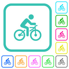 Bicycle with rider vivid colored flat icons