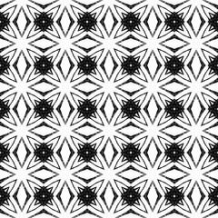 Black and white geometric seamless pattern. Hand d