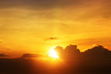 Twilight sky background. Colorful Sunset sky and cloud.vivid sky in twilight time background.Fiery orange sunset sky. Beautiful