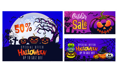 Halloween sale background, can be used for banners, brochures, flyers and more. the design can be edited easily as needed