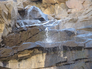 water running on the rocks