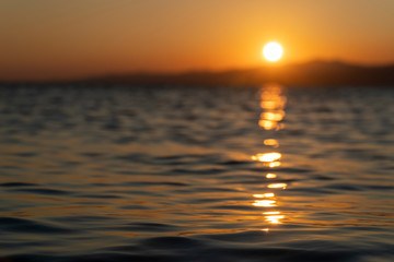 Macro sunset sea shot with strong depth of field