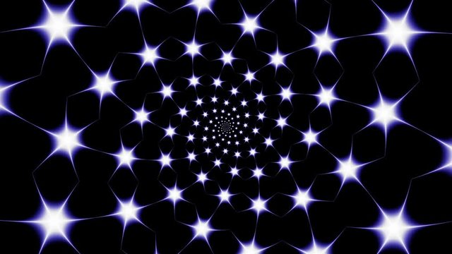 Endless spinning abstract Spiral of a stars. Seamless looping footage. Abstract helix.
