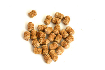 Wheat bran isolated on white background. 