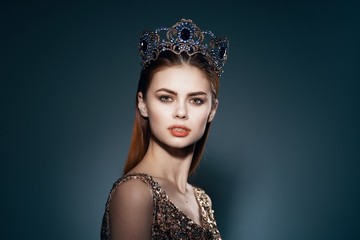 Beautiful woman with a crown on her head