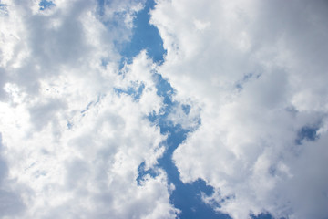 White clouds blue sky background, natural texture.
