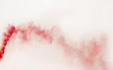 Pink smoke on a white background. Abstract out of focus image. Background from smoke effects.