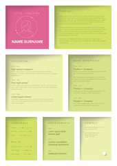 Minimalist resume cv template for women