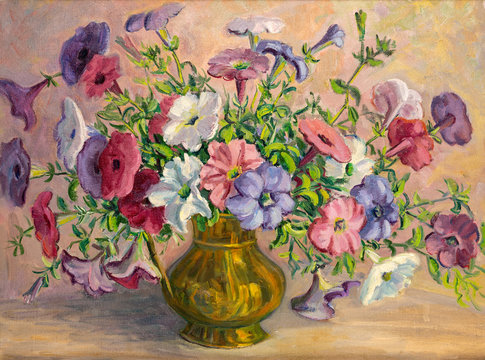 Flowers in a Vase Oil Painting