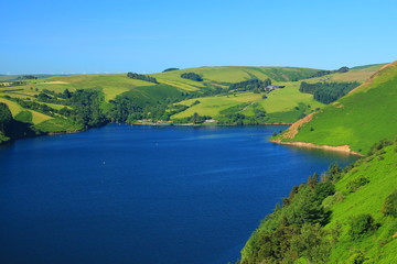 Llyn Clywedog dam lake in Wales