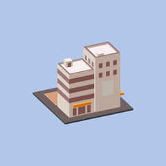 Isometric City Block with street basketball court