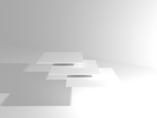 podium in a white room, 3d illustration