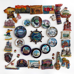 Magnetic Souvenirs on the fridge