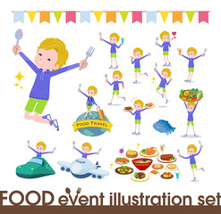 flat type blond hair boy White_food festival