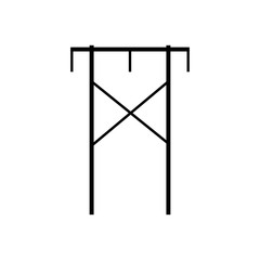 Power line symbol flat design. Electric power line tower icon.