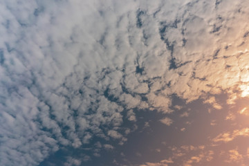 Colorful dramatic cloudy sky in twilight background