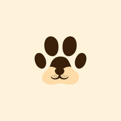 Paw Dog Animal Cute icon Logo Design Template Element Vector Illustration