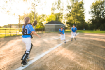 Obraz premium blurred Group of baseball players play together on the playground