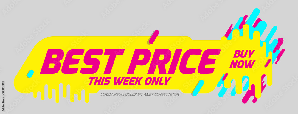 Wall mural sale banner dynamic wavy form with irregular parallel rounded lines on light background. advertising
