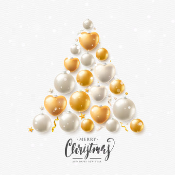 Luxury Christmas greeting card with glass baubles