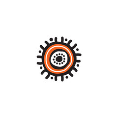 Aboriginal art dots painting icon logo design vector template