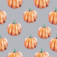 Hand-drawn pattern painted in watercolor. Cute illustrations for Halloween. Watercolor halloween collection.