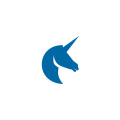 Unicorn mythological animal logo design illustration template