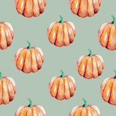 Hand-drawn pattern painted in watercolor. Cute illustrations for Halloween. Watercolor halloween collection.