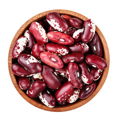 raw beans in a plate isolated