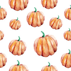 Hand-drawn pattern painted in watercolor. Cute illustrations for Halloween. Watercolor halloween collection.