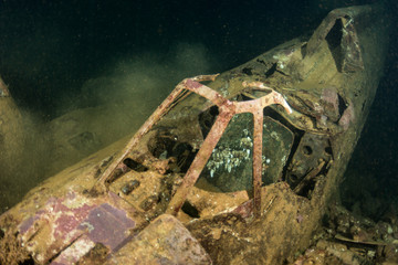 Mitubishi Zero on wreck of Fujikawa Maru Truk Lagoon