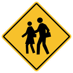 Traffic sign- school zone warning board.