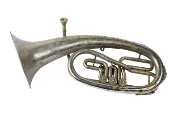 Naklejka na ściany i meble Old vintage French horn