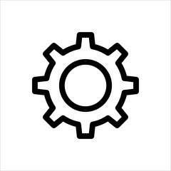 Gear icon. symbol of Setting or Configuration with trendy flat line style icon for web site design, logo, app, UI isolated on white background. vector illustration eps 10
