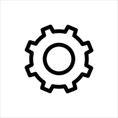 Obraz premium Gear icon. symbol of Setting or Configuration with trendy flat line style icon for web site design, logo, app, UI isolated on white background. vector illustration eps 10