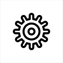 Gear icon. symbol of Setting or Configuration with trendy flat line style icon for web site design, logo, app, UI isolated on white background. vector illustration eps 10