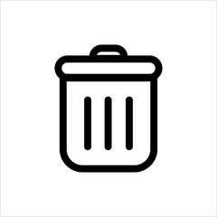Trash can icon. symbol of Delete or Remove with trendy flat style icon for web site design, logo, app, UI isolated on white background. vector illustration eps 10