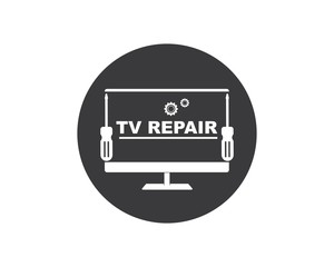 tv repair icon logo vector illustration