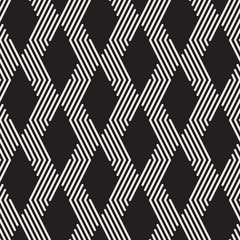 Vector seamless pattern. Repeating abstract background. Black and white geometric design. Modern stylish texture.