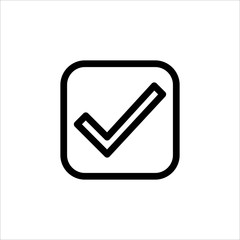 Vector check mark icon. symbol of check list, approval, or confirm with trendy flat outline style icon for web site design, logo, app, UI isolated on white background