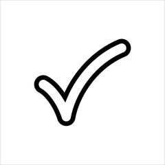 Vector check mark icon. symbol of check list, approval, or confirm with trendy flat outline style icon for web site design, logo, app, UI isolated on white background