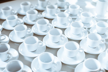 Simple pattern made of empty cups of coffee