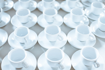 Simple pattern made of empty cups of coffee