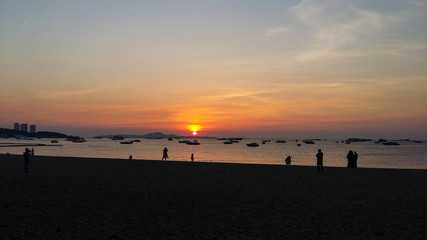 Sunset on the beach, Chonburi, Thailand