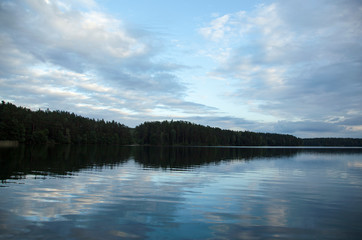 Calm Lake Waters At Dusk