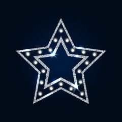 Vector illustration of silver shiny crystal star
