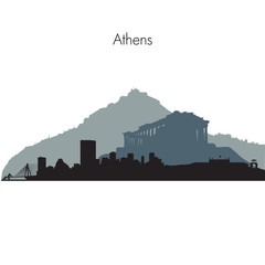 Fototapeta premium Athens vector skyline