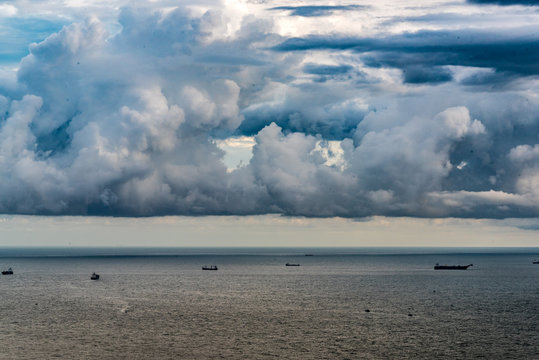 Stormy clouds over south Chinese sea in Vung Tau, Vietnam