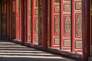 Mandarin corridor at Imperial city of Hué, Unesco World Heritage, central Vietnam